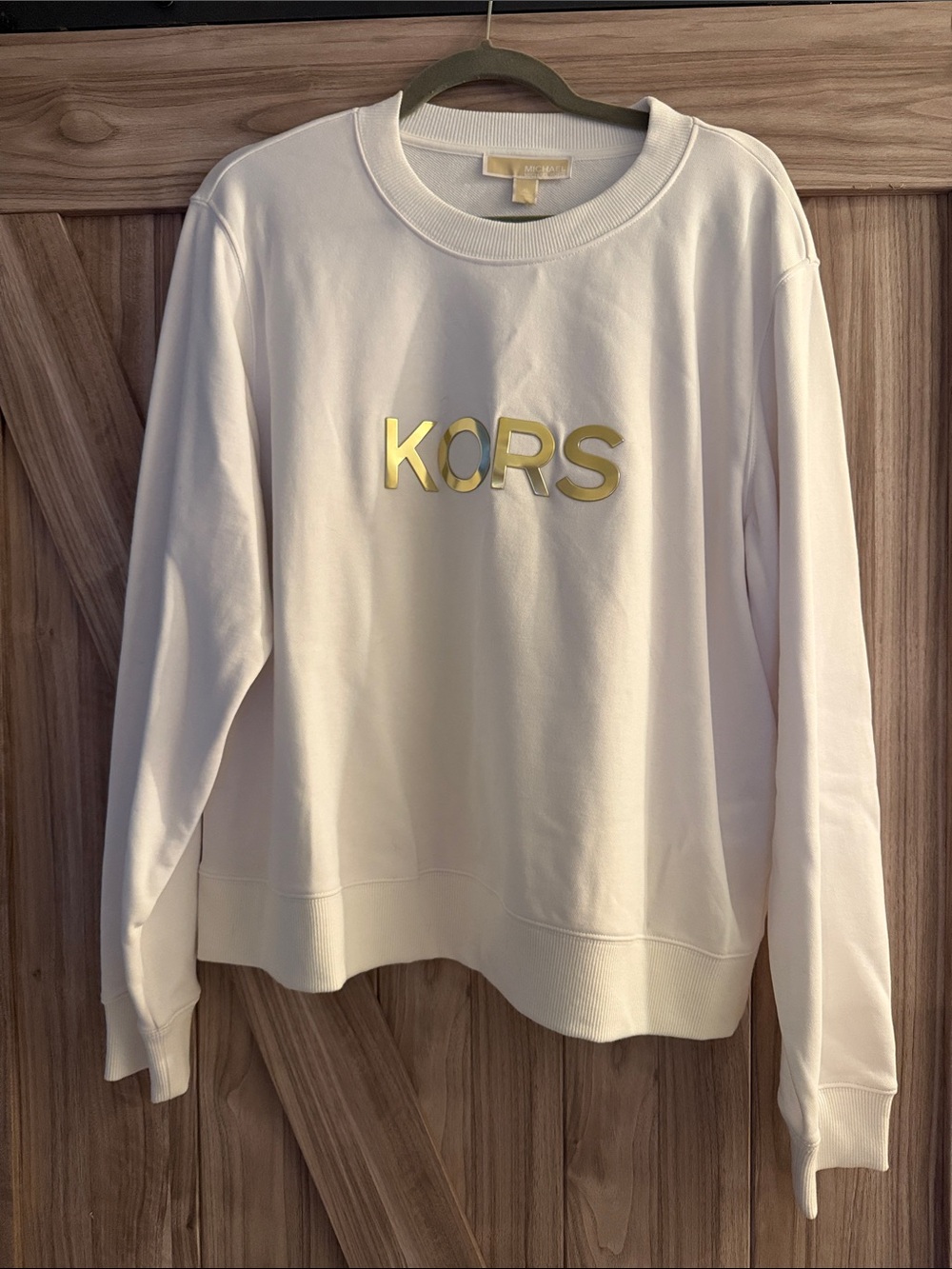 Michael Kors Cream Sweatshirt with Gold KORS Logo